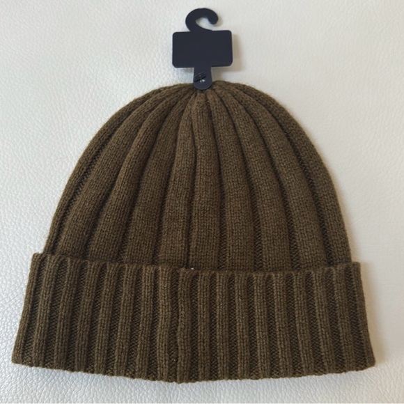 Polo by Ralph Lauren Olive Wool Blend Ribbed Cuff Knitted Beanie hat -one size - Picture 2 of 5